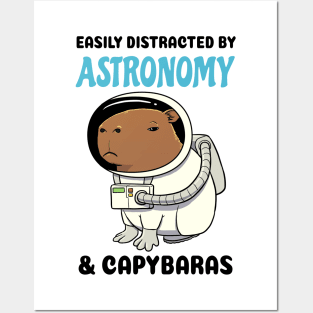 Easily Distracted by Astronomy and Capybaras Posters and Art